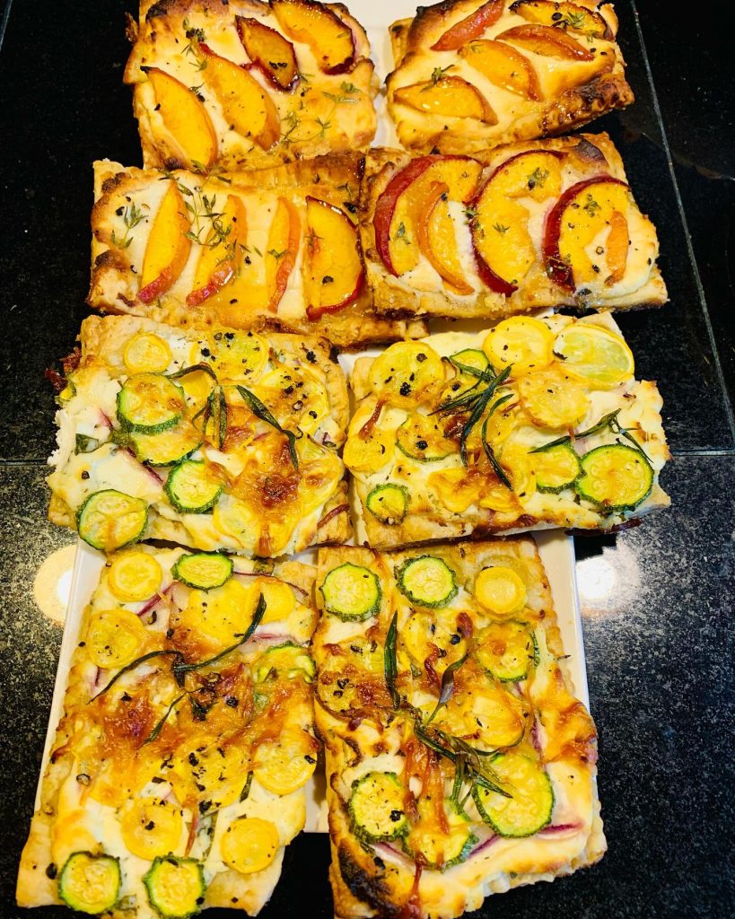 Puff pastry for sweet tooth’s as well as savory sorts. Puff pastry is super fun to use, tastes wonderful, and is fairly easy to create. Hopefully this inspires you to pull out the puff pastry aging in your freezer. #goatcheese #zucchini #puffpastry #fridaynight #yumsofresh