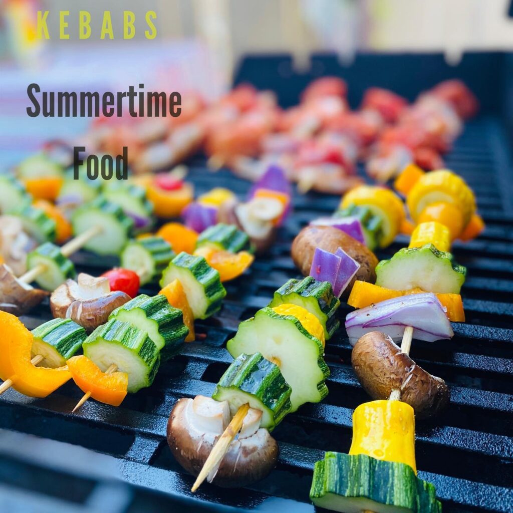 Summertime food! Fish and shrimp Kebabs. Veggie Kebabs. Make them this weekend and impress the fam! #summertimefood #foodonastick #oregoncoast @newmanseugene